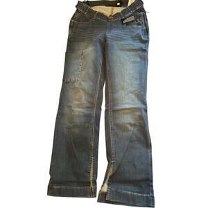 Denim & Co. Adaptive Comfy Knit Patch Pocket Jean Blue Size 10